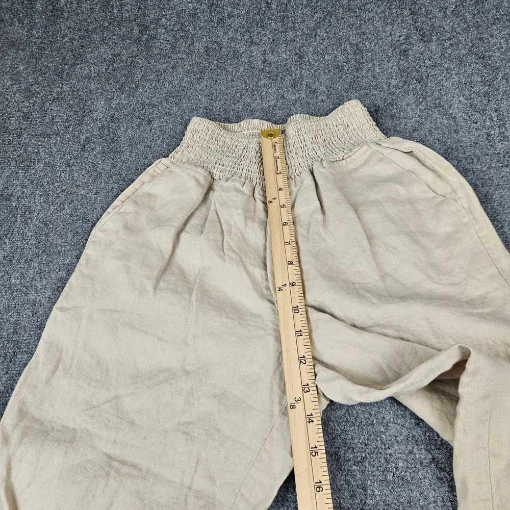 Quince 100% European Linen Maternity Pants Driftwood XS Smocked Waist MANGORS001